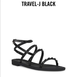 Steve Madden Travel-J Black Sandals Size 7
